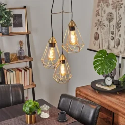 Suspension Cenova Laiton, Noir, 3 lumières