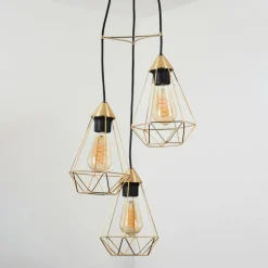 Suspension Cenova Laiton, Noir, 3 lumières