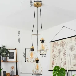 Suspension Cenova Laiton, Noir, 3 lumières