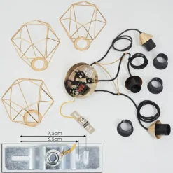 Suspension Cenova Laiton, Noir, 3 lumières