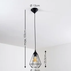 Suspension Cenova Noir, 1 lumière