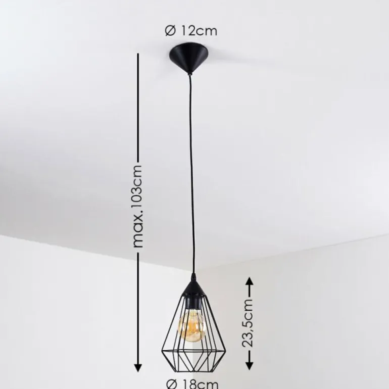 Suspension Cenova Noir, 1 lumière