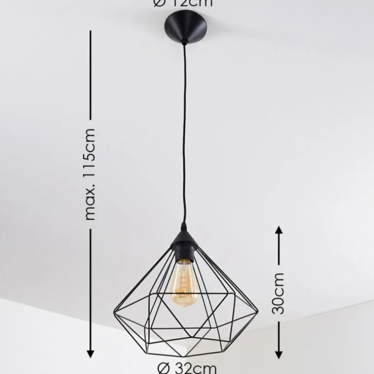 Suspension Cenova Noir, 1 lumière