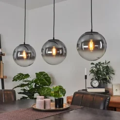 Suspension Cercado Noir, 3 lumières