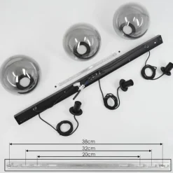 Suspension Cercado Noir, 3 lumières