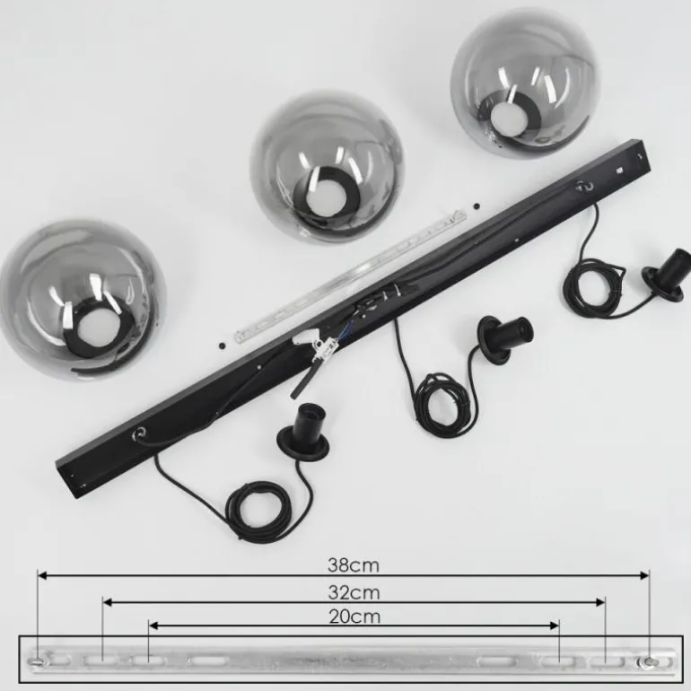 Suspension Cercado Noir, 3 lumières