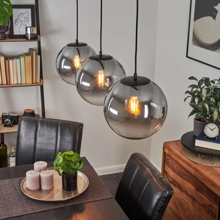 Suspension Cercado Noir, 3 lumières