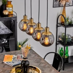 Suspension Charlet Laiton, 4 lumières