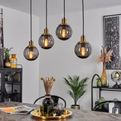 Suspension Charlet Laiton, 4 lumières