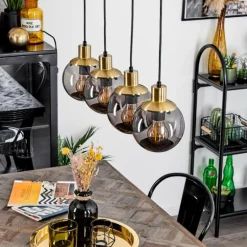 Suspension Charlet Laiton, 4 lumières