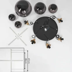 Suspension Charlet Noir, 5 lumières