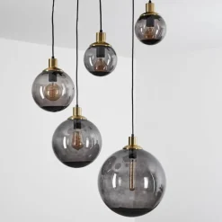 Suspension Charlet Noir, 5 lumières