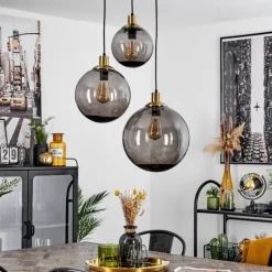 Suspension Charlet Noir, 3 lumières