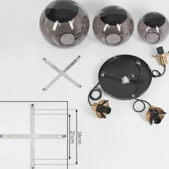 Suspension Charlet Noir, 3 lumières