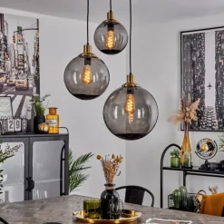 Suspension Charlet Noir, 3 lumières