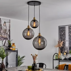 Suspension Charlet Noir, 3 lumières