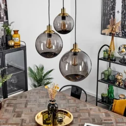 Suspension Charlet Noir, 3 lumières