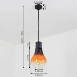 Suspension Chaumon Noir, 1 lumière