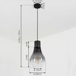 Suspension Chaumon Noir, 1 lumière