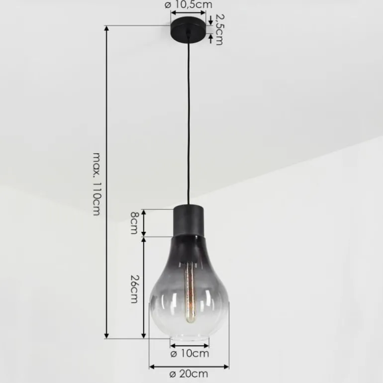 Suspension Chaumon Noir, 1 lumière