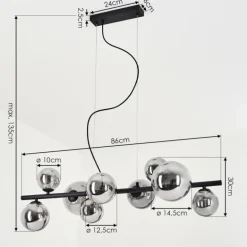 Suspension Chehalis LED Noir, 9 lumières