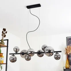 Suspension Chehalis LED Noir, 9 lumières