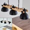 Suspension Chetco Bois clair, Noir, 3 lumières