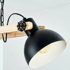 Suspension Chetco Bois clair, Noir, 3 lumières