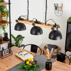 Suspension Chetco Brun, Noir, 3 lumières