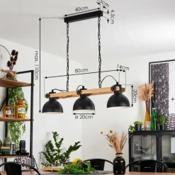 Suspension Chetco Brun, Noir, 3 lumières