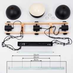 Suspension Chetco Brun, Noir, 3 lumières