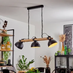 Suspension Chetco Brun, Noir, 3 lumières