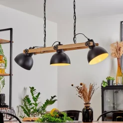 Suspension Chetco Brun, Noir, 3 lumières