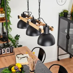 Suspension Chetco Brun, Noir, 3 lumières