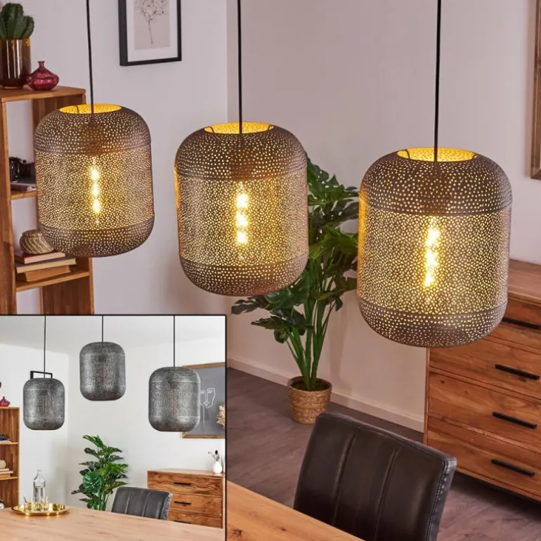 Suspension Chidu Gris, 3 lumières