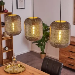 Suspension Chidu Gris, 3 lumières