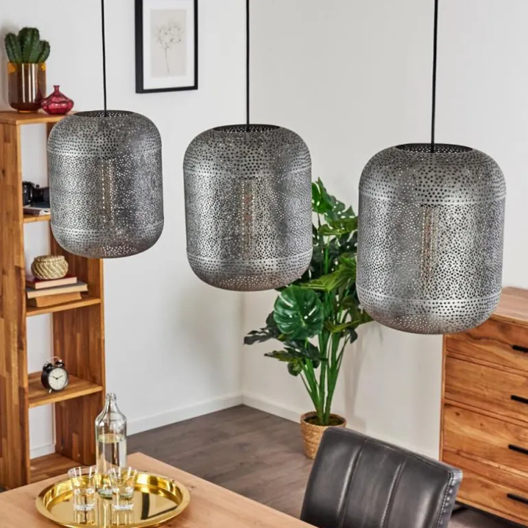 Suspension Chidu Gris, 3 lumières