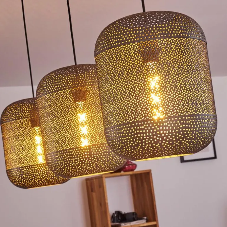 Suspension Chidu Gris, 3 lumières