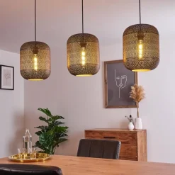 Suspension Chidu Gris, 3 lumières