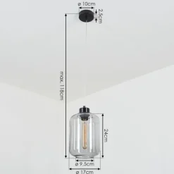 Suspension Chiedent Noir, 1 lumière