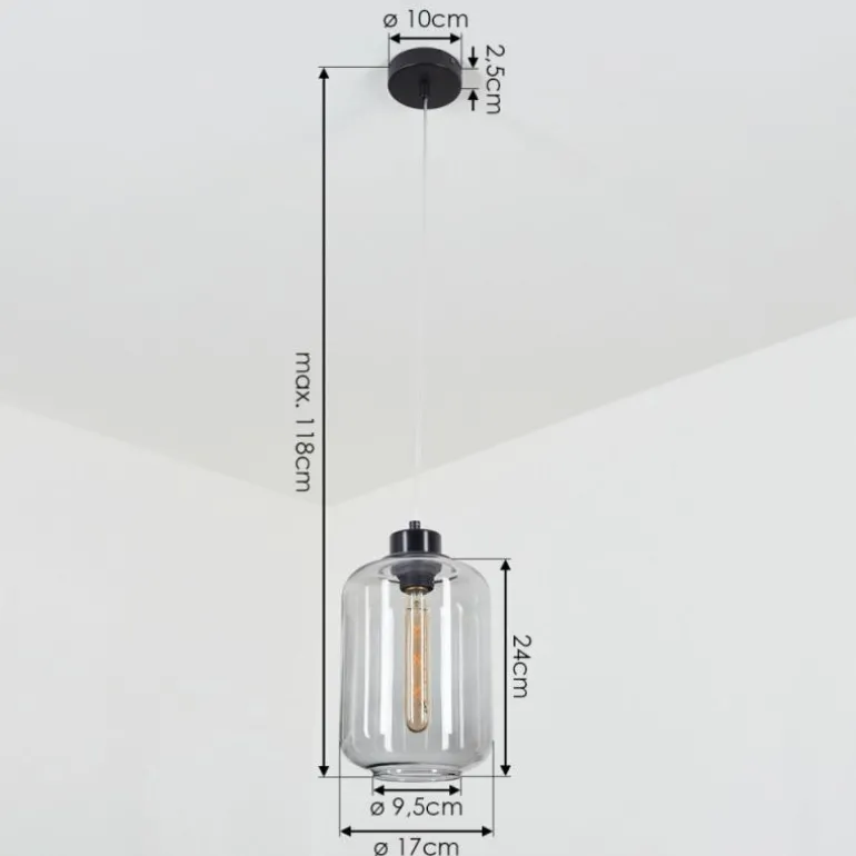 Suspension Chiedent Noir, 1 lumière