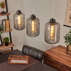 Suspension Chiedent Noir, 3 lumières