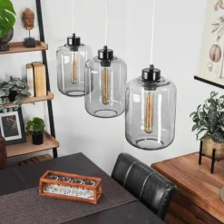 Suspension Chiedent Noir, 3 lumières