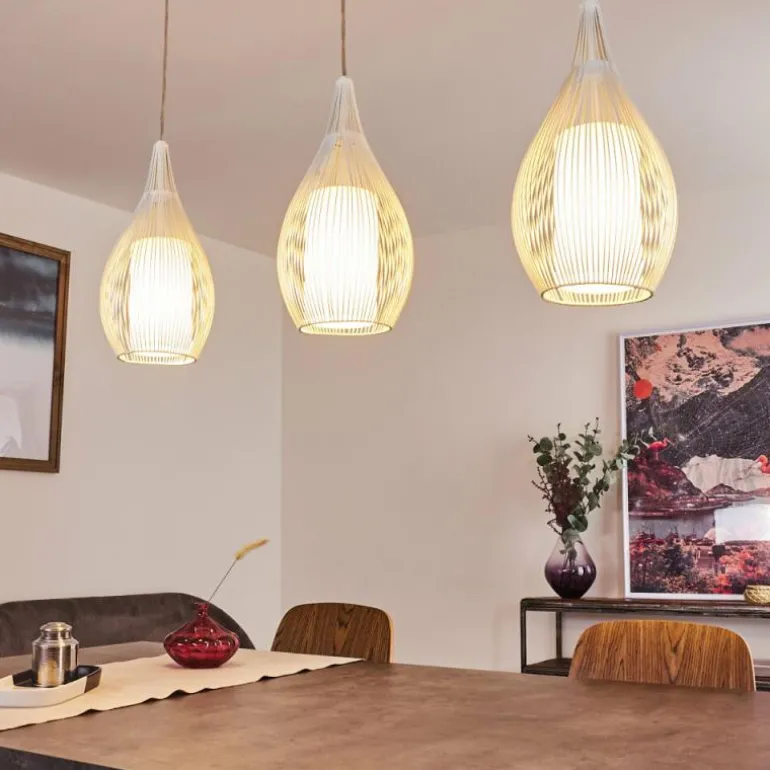 Suspension Chipoc Blanc, 3 lumières