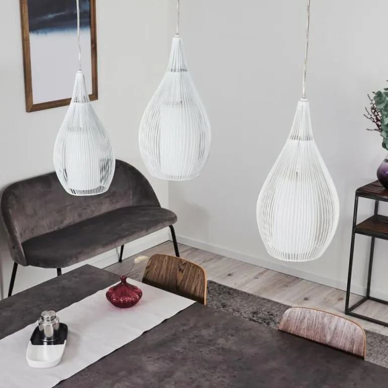 Suspension Chipoc Blanc, 3 lumières