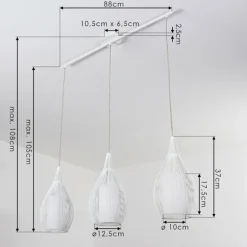 Suspension Chipoc Blanc, 3 lumières