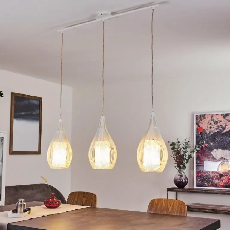Suspension Chipoc Blanc, 3 lumières