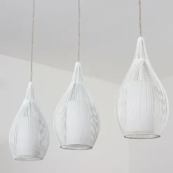 Suspension Chipoc Blanc, 3 lumières