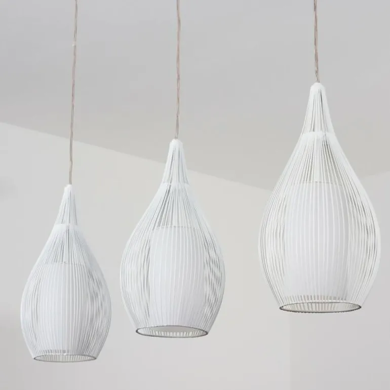 Suspension Chipoc Blanc, 3 lumières