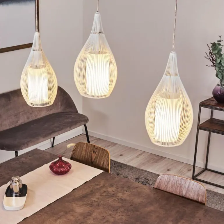 Suspension Chipoc Blanc, 3 lumières